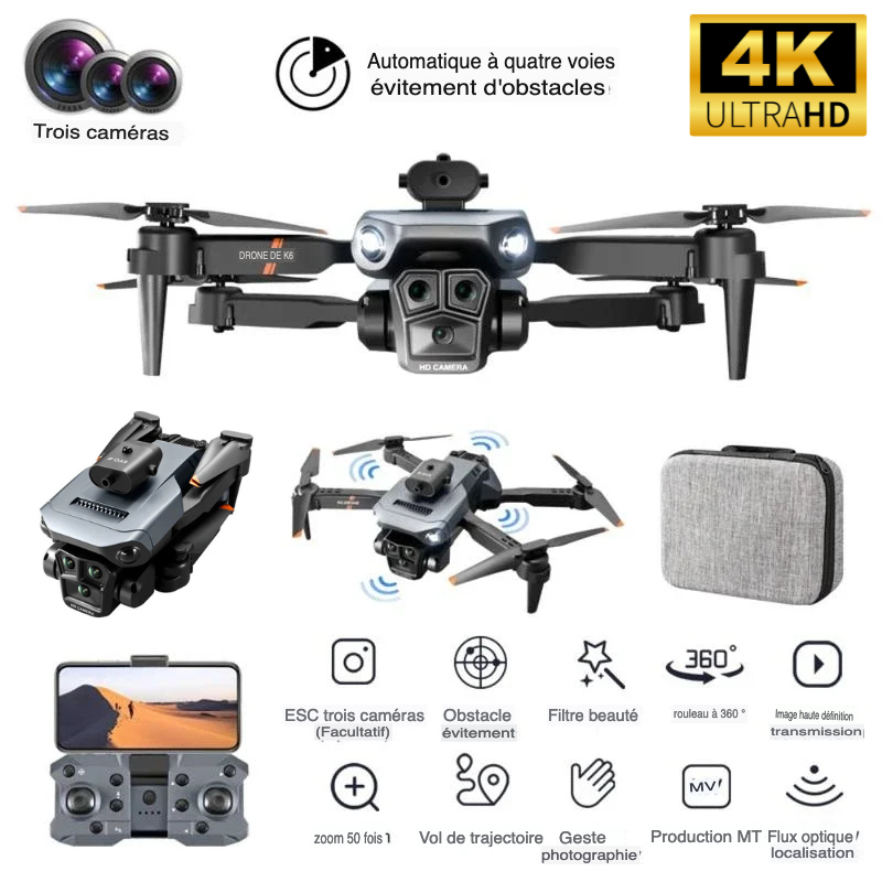 Drone FX TITAN – Caméra 4K triple objectif, positionnement précis et évitement intelligent des obstacles